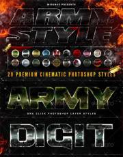 GraphicRiver-电影效果PS样式(20 Cinematic Army Military Photoshop Style)